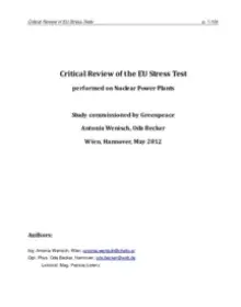 Critical Review of EU Stress Tests