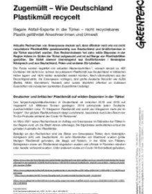 Factsheet: Plastikmüllexporte in die Türkei